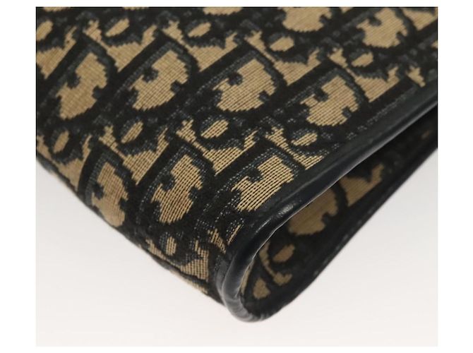 Borsa a Spalla in Tela Trotter Christian Dior Blu Navy Oro Auth 132631 D'oro - vista 14