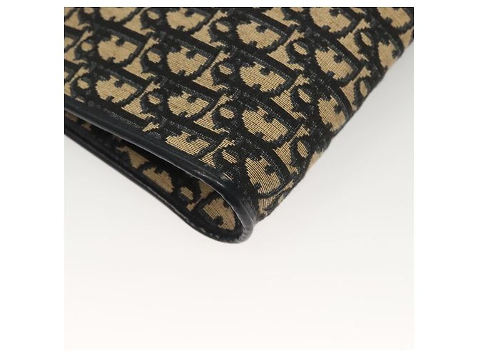 Borsa a Spalla in Tela Trotter Christian Dior Blu Navy Oro Auth 132631 D'oro - vista 15