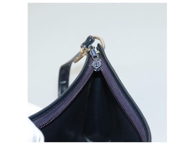 Borsa a Spalla in Tela Trotter Christian Dior Blu Navy Oro Auth 132631 D'oro - vista 18