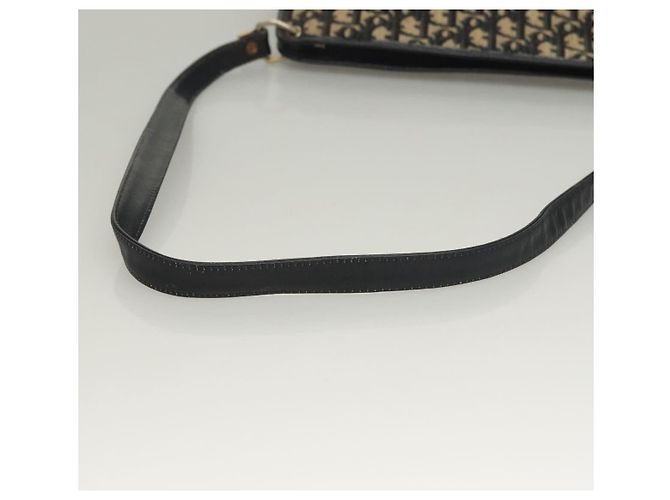 Borsa a Spalla in Tela Trotter Christian Dior Blu Navy Oro Auth 132631 D'oro - vista 7