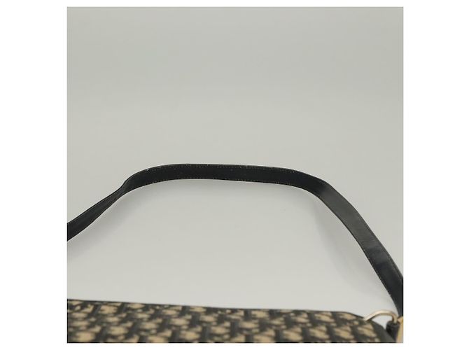Borsa a Spalla in Tela Trotter Christian Dior Blu Navy Oro Auth 132631 D'oro - vista 8