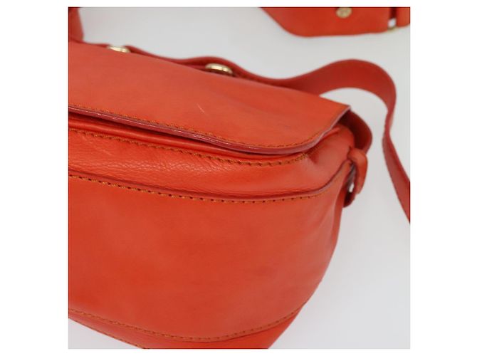 Céline Borsa a Spalla CELINE in Pelle Arancione Oro Auth bs28303 D'oro - vista 14