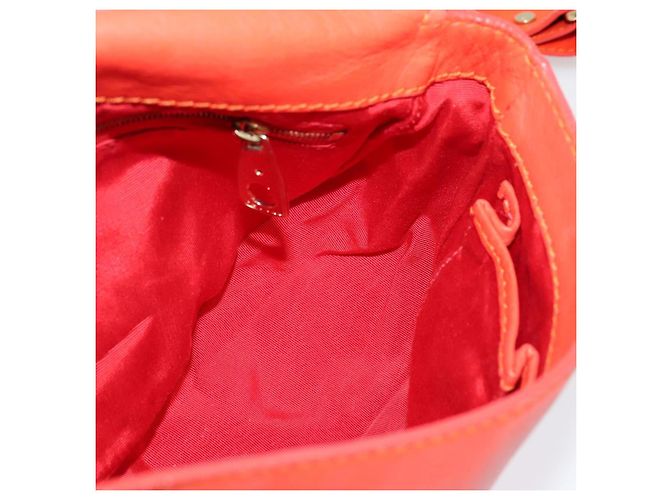 Céline Borsa a Spalla CELINE in Pelle Arancione Oro Auth bs28303 D'oro - vista 18