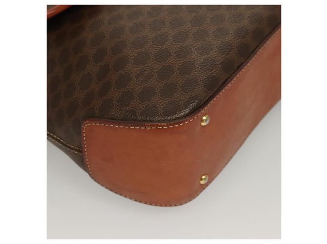 Céline Borsa a mano in tela Macadam CELINE in pelle PVC 2 in 1 marrone oro Auth 132850 D'oro - vista 14
