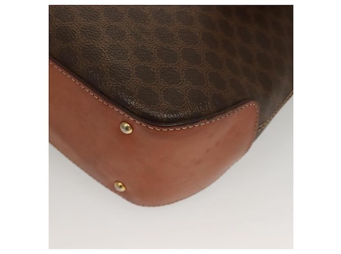 Céline Borsa a mano in tela Macadam CELINE in pelle PVC 2 in 1 marrone oro Auth 132850 D'oro - vista 15