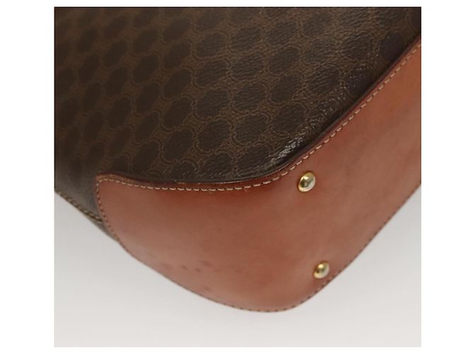 Céline Borsa a mano in tela Macadam CELINE in pelle PVC 2 in 1 marrone oro Auth 132850 D'oro - vista 16