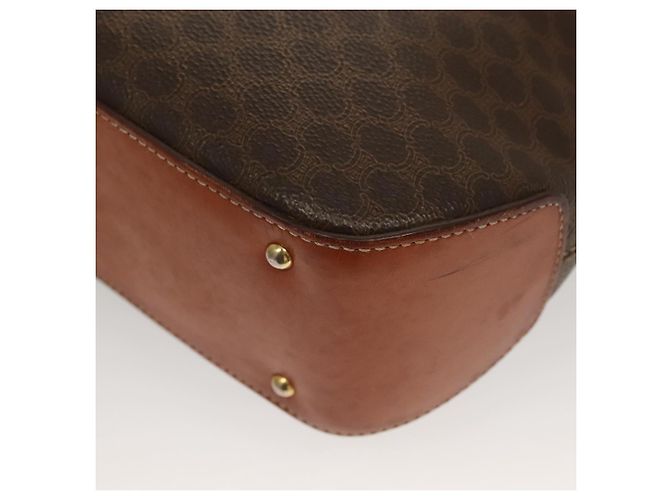 Céline Borsa a mano in tela Macadam CELINE in pelle PVC 2 in 1 marrone oro Auth 132850 D'oro - vista 17