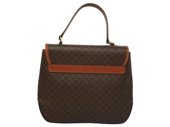 Céline Borsa a mano in tela Macadam CELINE in pelle PVC 2 in 1 marrone oro Auth 132850 D'oro - vista 2