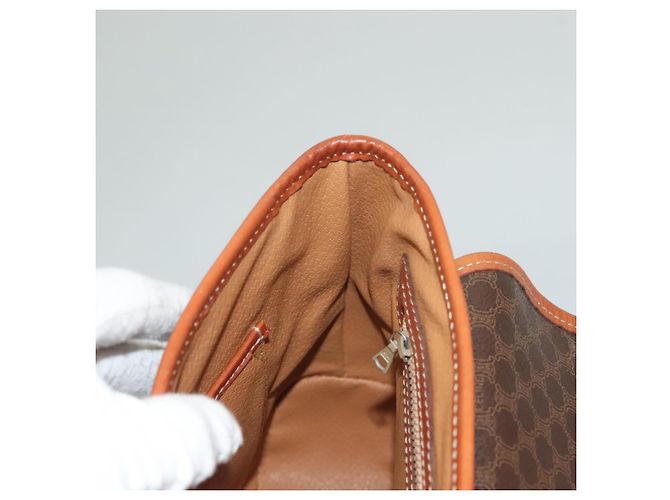 Céline Borsa a mano in tela Macadam CELINE in pelle PVC 2 in 1 marrone oro Auth 132850 D'oro - vista 21