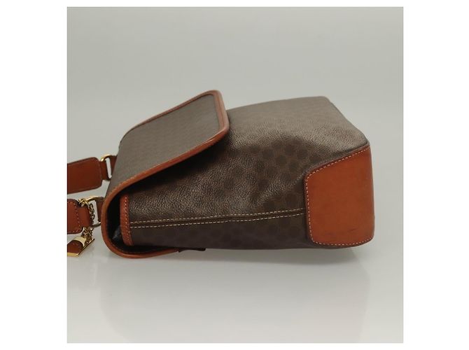 Céline Borsa a mano in tela Macadam CELINE in pelle PVC 2 in 1 marrone oro Auth 132850 D'oro - vista 4