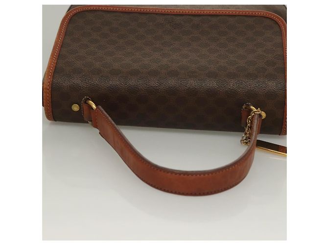 Céline Borsa a mano in tela Macadam CELINE in pelle PVC 2 in 1 marrone oro Auth 132850 D'oro - vista 6