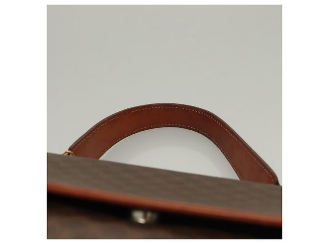 Céline Borsa a mano in tela Macadam CELINE in pelle PVC 2 in 1 marrone oro Auth 132850 D'oro - vista 8