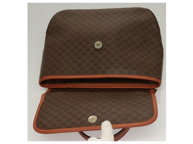 Céline Borsa a mano in tela Macadam CELINE in pelle PVC 2 in 1 marrone oro Auth 132850 D'oro - vista 9