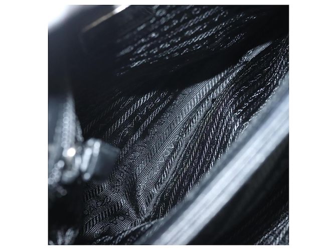 PRADA Bolsa de mão em nylon preto prata Auth sw1295 - vista 10
