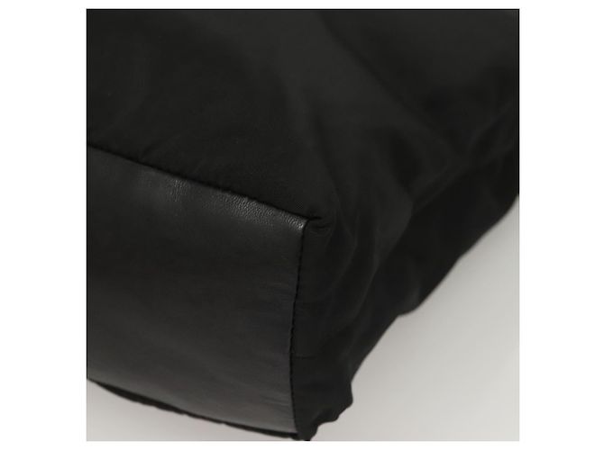 PRADA Bolsa de mão em nylon preto prata Auth sw1295 - vista 14