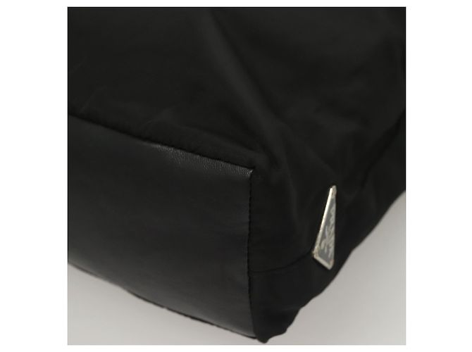 PRADA Bolsa de mão em nylon preto prata Auth sw1295 - vista 16