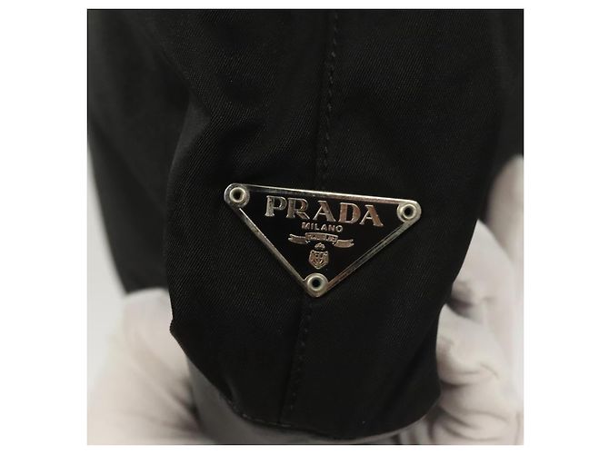 PRADA Bolsa de mão em nylon preto prata Auth sw1295 - vista 17