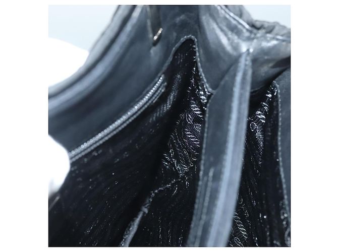 PRADA Bolsa de mão em nylon preto prata Auth sw1295 - vista 19