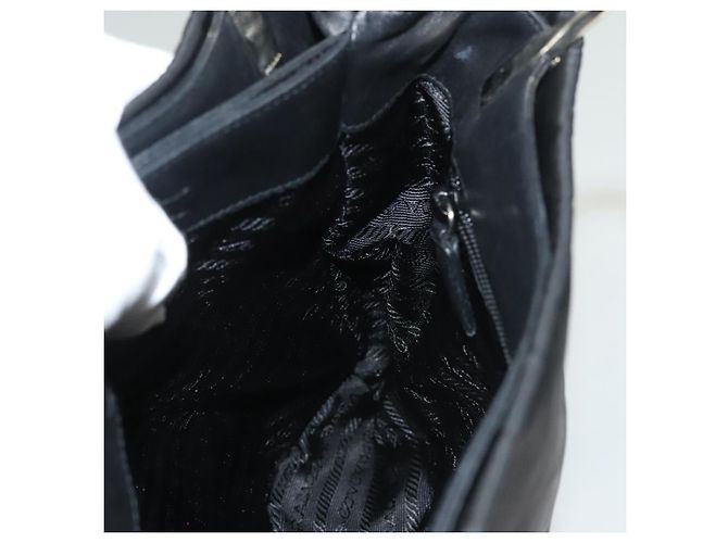 PRADA Bolsa de mão em nylon preto prata Auth sw1295 - vista 20