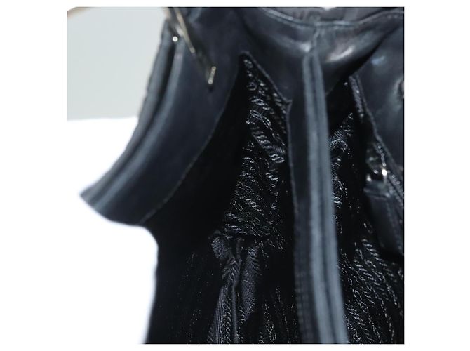 PRADA Bolsa de mão em nylon preto prata Auth sw1295 - vista 22
