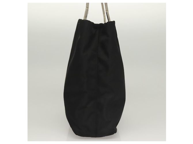 PRADA Bolsa de mão em nylon preto prata Auth sw1295 - vista 3