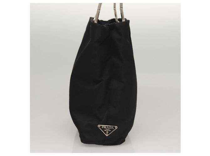PRADA Bolsa de mão em nylon preto prata Auth sw1295 - vista 4