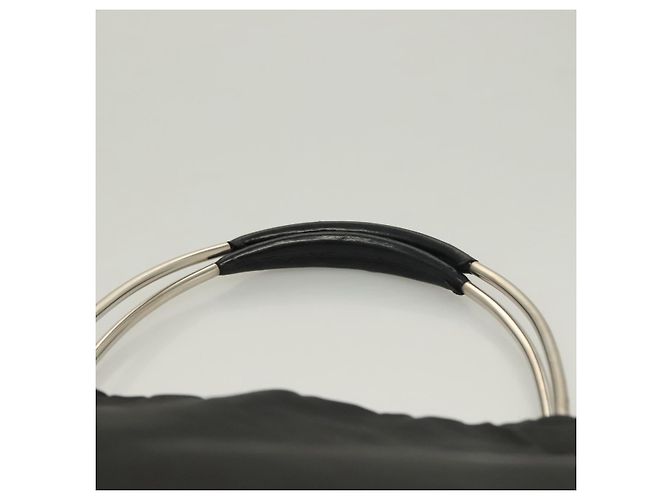 PRADA Bolsa de mão em nylon preto prata Auth sw1295 - vista 8
