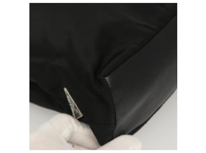 PRADA Bolsa de mão em nylon preto prata Auth sw1295 - vista 9