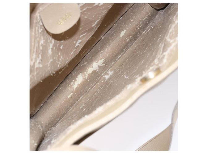 Borsa a Spalla in Pelle Beige Oro GUCCI 001 3444 1801 Auth 132039 - vista 10