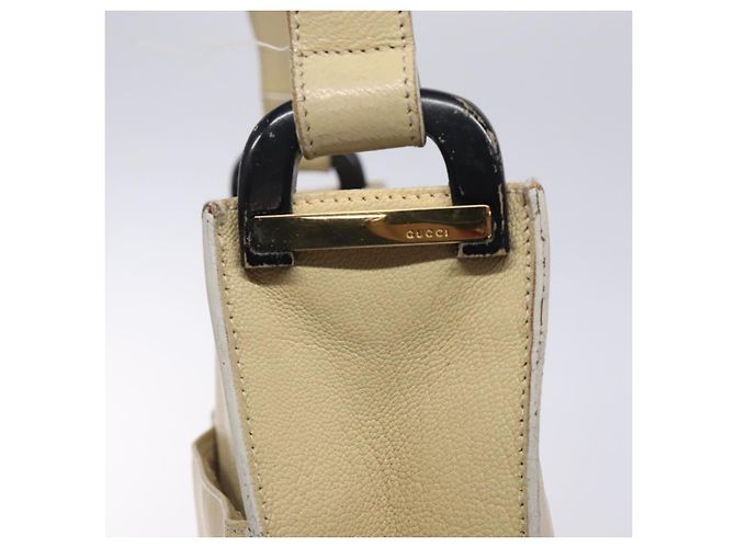 Borsa a Spalla in Pelle Beige Oro GUCCI 001 3444 1801 Auth 132039 - vista 9