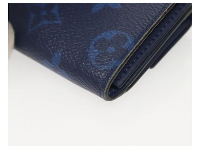 LOUIS VUITTON Portafoglio Compatto Taigalama Discovery Blu M67620 Auth 134375 - vista 16