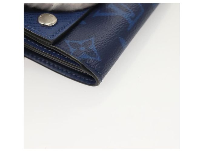 LOUIS VUITTON Portafoglio Compatto Taigalama Discovery Blu M67620 Auth 134375 - vista 7