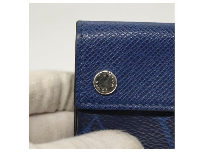 LOUIS VUITTON Portafoglio Compatto Taigalama Discovery Blu M67620 Auth 134375 - vista 8