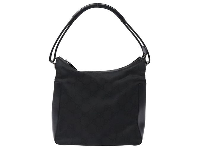 Borsa a Spalla GG Canvas Gucci Nylon Nero Argento 001 3766 Auth BA4115 - vista 13
