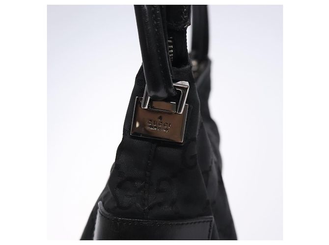 Borsa a Spalla GG Canvas Gucci Nylon Nero Argento 001 3766 Auth BA4115 - vista 17