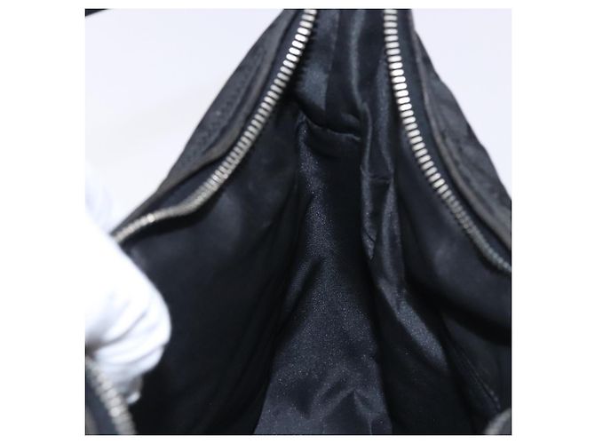 Borsa a Spalla GG Canvas Gucci Nylon Nero Argento 001 3766 Auth BA4115 - vista 20