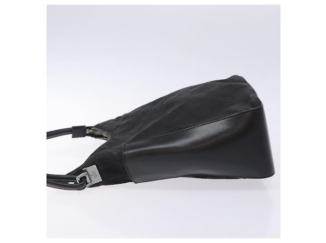 Borsa a Spalla GG Canvas Gucci Nylon Nero Argento 001 3766 Auth BA4115 - vista 4