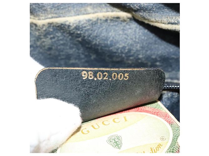 Borsa a Spalla Gucci GG Supreme Sherry Line PVC Blu Navy Oro 98 02 005 Auth BA4122 D'oro - vista 12