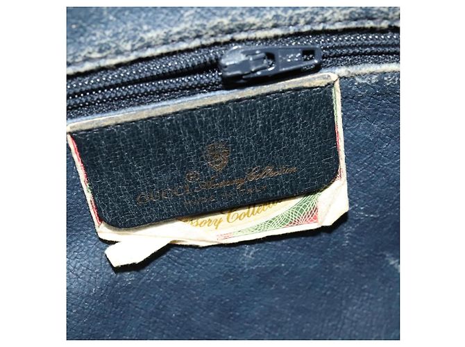 Borsa a Spalla Gucci GG Supreme Sherry Line PVC Blu Navy Oro 98 02 005 Auth BA4122 D'oro - vista 18