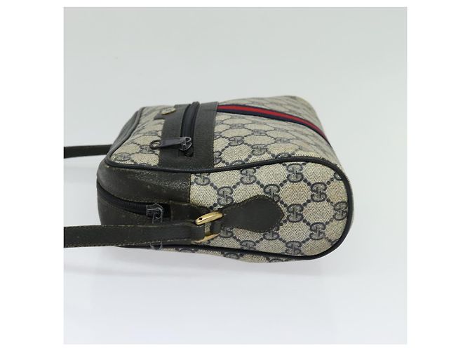 Borsa a Spalla Gucci GG Supreme Sherry Line PVC Blu Navy Oro 98 02 005 Auth BA4122 D'oro - vista 3