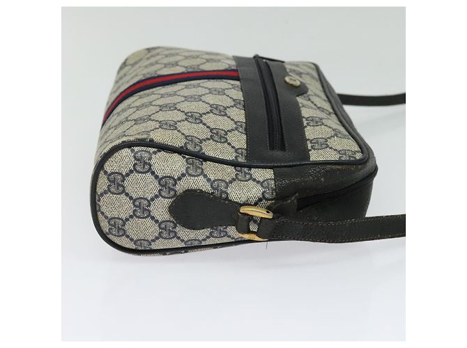 Borsa a Spalla Gucci GG Supreme Sherry Line PVC Blu Navy Oro 98 02 005 Auth BA4122 D'oro - vista 4
