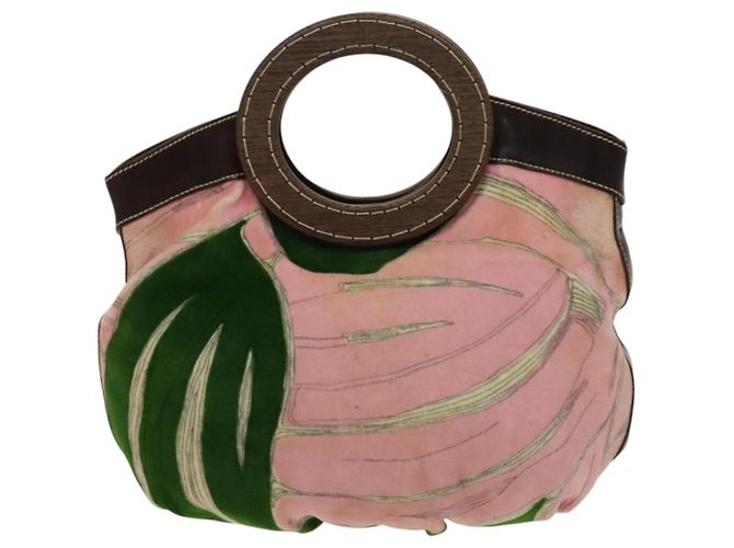 Borsa Miu Miu in Velluto 2 in 1 Rosa Argento Auth 131588 - vista 13