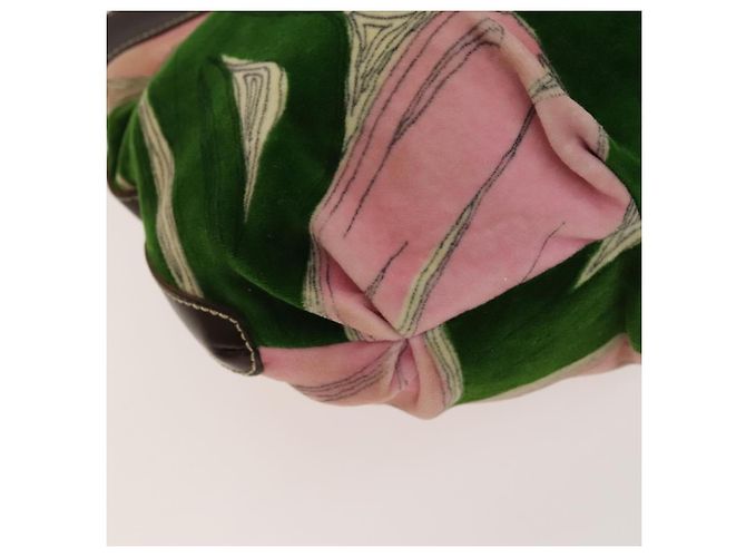 Borsa Miu Miu in Velluto 2 in 1 Rosa Argento Auth 131588 - vista 14
