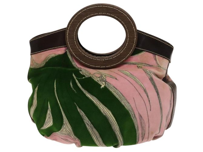 Borsa Miu Miu in Velluto 2 in 1 Rosa Argento Auth 131588 - vista 2