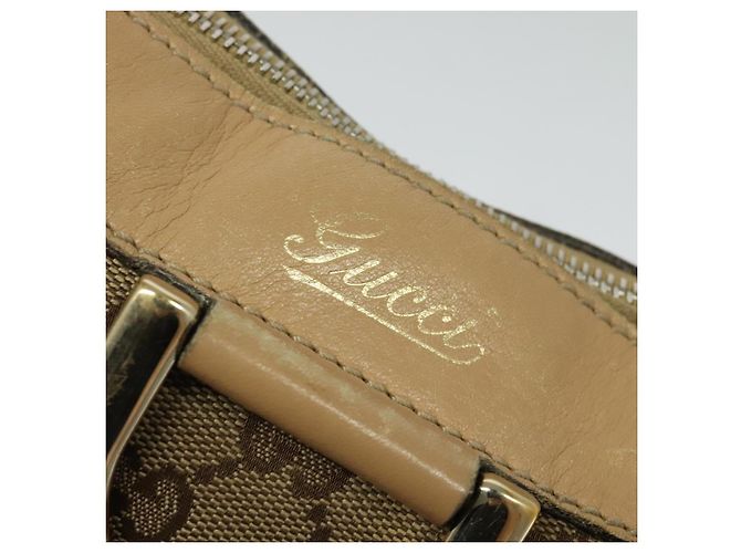 Borsa a Spalla GG Canvas Gucci Beige Oro 203257 Auth 134640 D'oro - vista 10