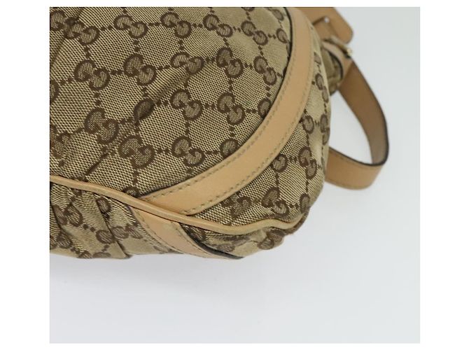 Borsa a Spalla GG Canvas Gucci Beige Oro 203257 Auth 134640 D'oro - vista 14