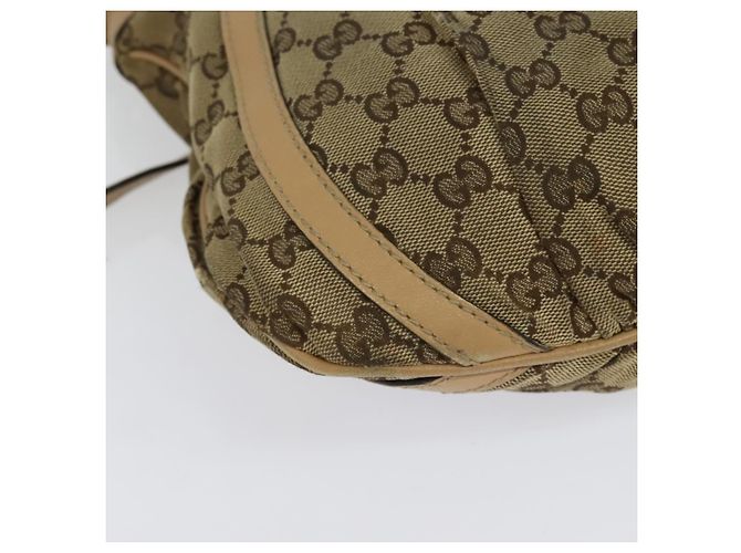 Borsa a Spalla GG Canvas Gucci Beige Oro 203257 Auth 134640 D'oro - vista 15