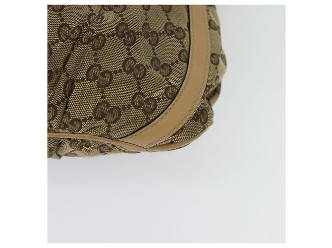 Borsa a Spalla GG Canvas Gucci Beige Oro 203257 Auth 134640 D'oro - vista 16