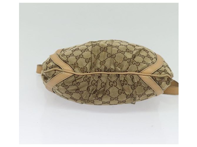 Borsa a Spalla GG Canvas Gucci Beige Oro 203257 Auth 134640 D'oro - vista 5
