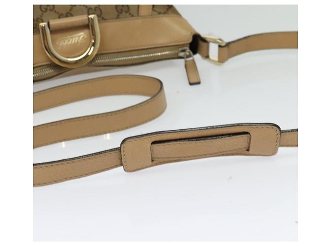 Borsa a Spalla GG Canvas Gucci Beige Oro 203257 Auth 134640 D'oro - vista 7
